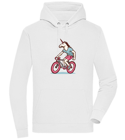 Unicorn On Bicycle Design - Premium unisex hoodie_WHITE_front