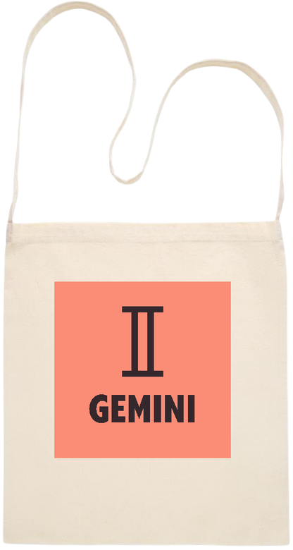 Zodiac Gemini Design - Essential cross shoulder cotton tote bag_BEIGE_front