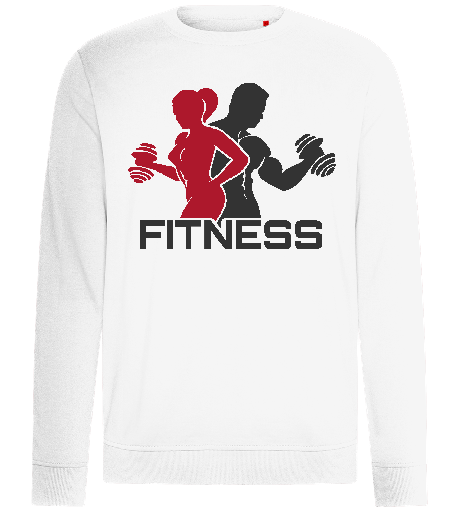 Fitness Duo Design - Comfort unisex sweater_WHITE_front