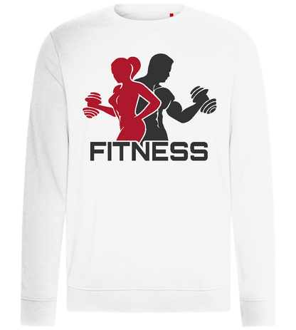 Fitness Duo Design - Comfort unisex sweater_WHITE_front