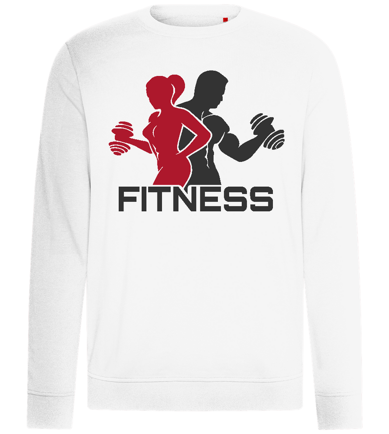 Fitness Duo Design - Comfort unisex sweater_WHITE_front