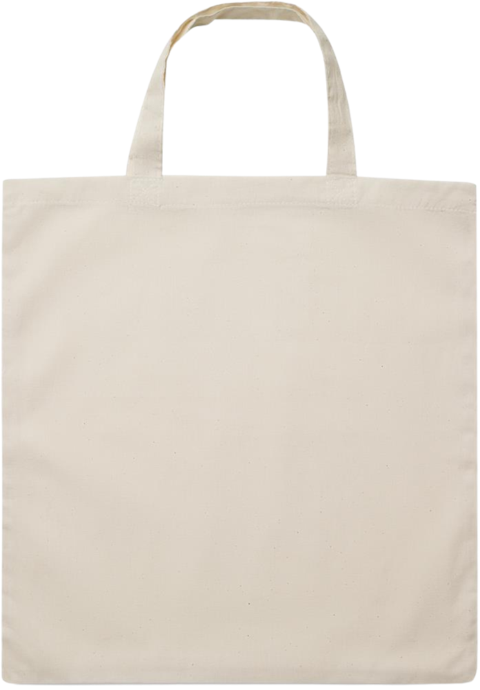Its a Good Day to be Happy Design - Essential short handle cotton tote bag_BEIGE_back