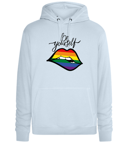 Be Yourself Rainbow Lips Design - Premium unisex hoodie_CREAMY BLUE_front