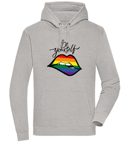 Be Yourself Rainbow Lips Design - Premium unisex hoodie_ORION GREY II_front