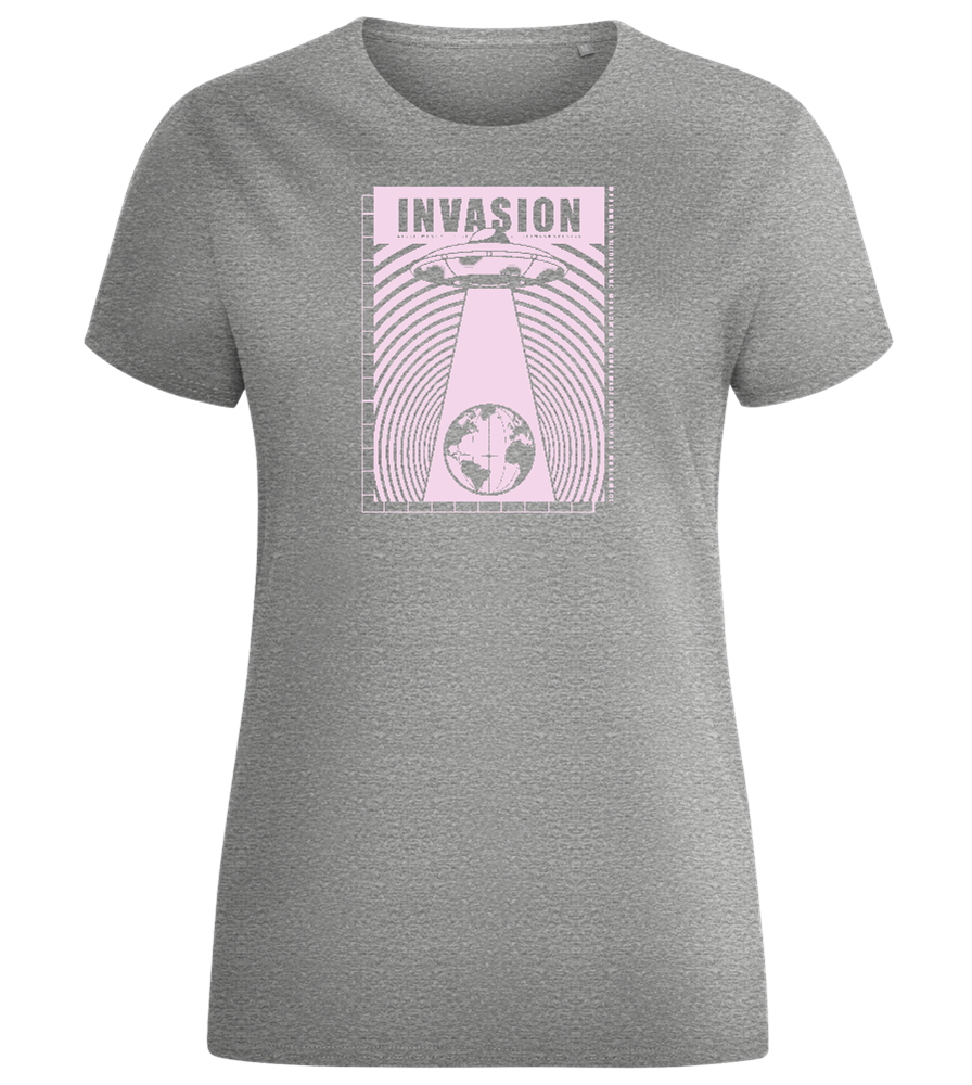 Invasion Ufo Design - Comfort women's fitted t-shirt_ORION GREY_front