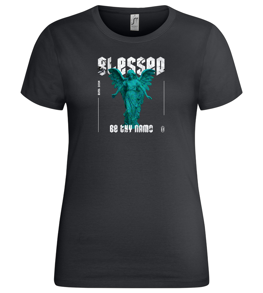 Blessed Angel Design - Premium women's t-shirt_DARK GRAY_front