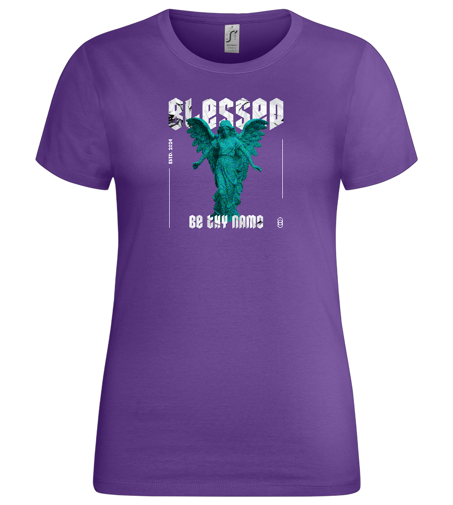 Blessed Angel Design - Premium women's t-shirt_DARK PURPLE_front