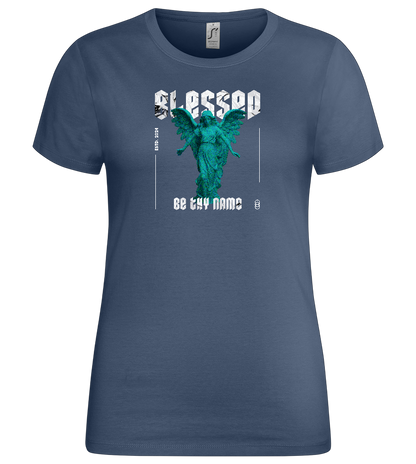 Blessed Angel Design - Premium women's t-shirt_DENIM_front