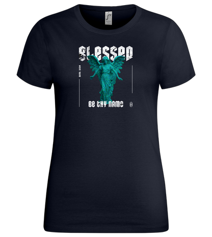 Blessed Angel Design - Premium women's t-shirt_FRENCH NAVY_front