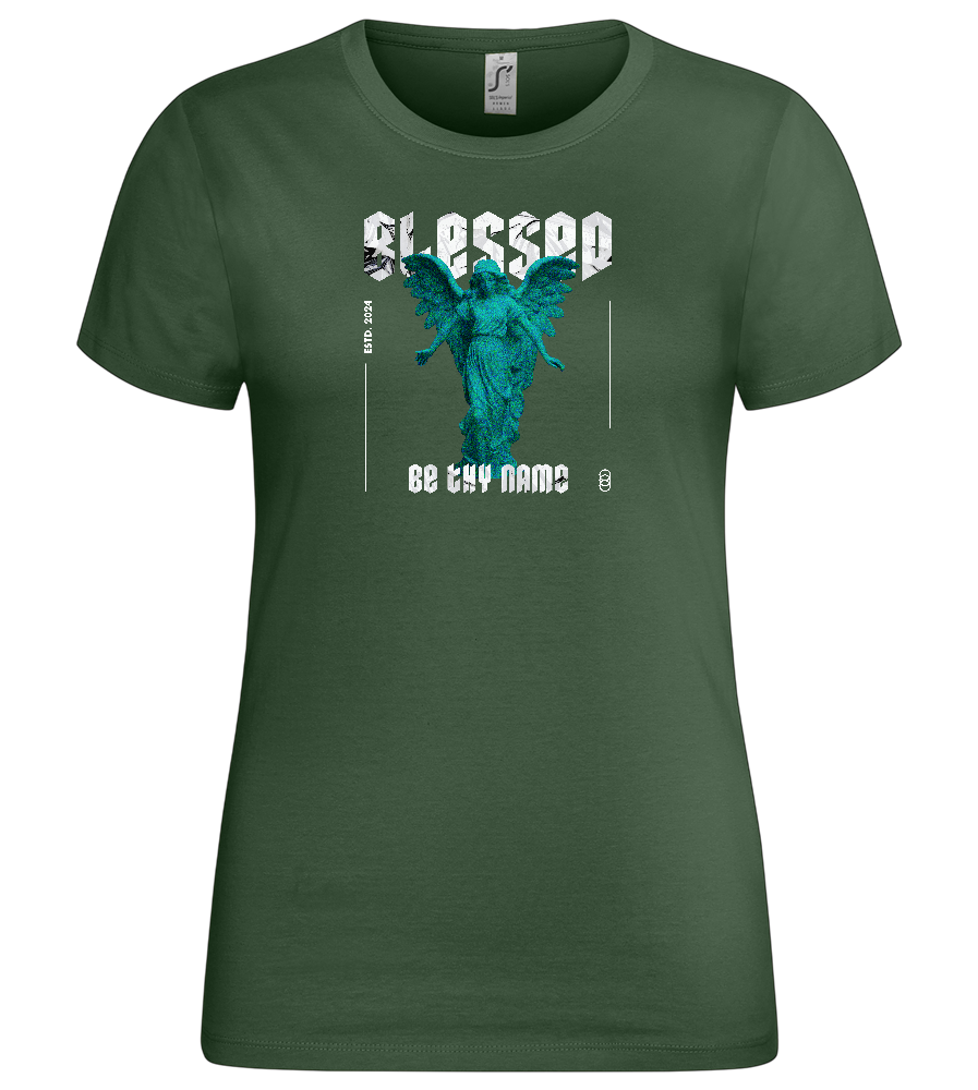 Blessed Angel Design - Premium women's t-shirt_GREEN BOTTLE_front