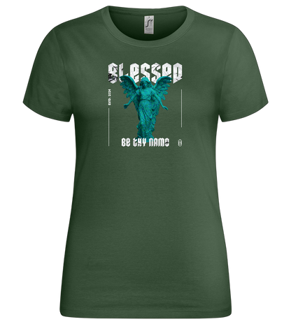 Blessed Angel Design - Premium women's t-shirt_GREEN BOTTLE_front