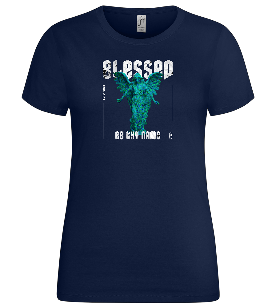 Blessed Angel Design - Premium women's t-shirt_MARINE_front