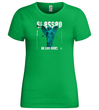 Blessed Angel Design - Premium women's t-shirt_MEADOW GREEN_front