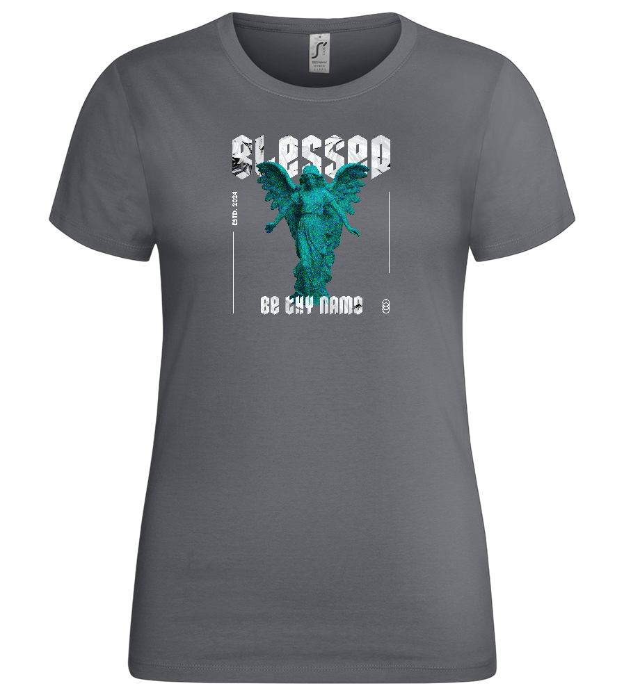 Blessed Angel Design - Premium women's t-shirt_MOUSE GREY_front