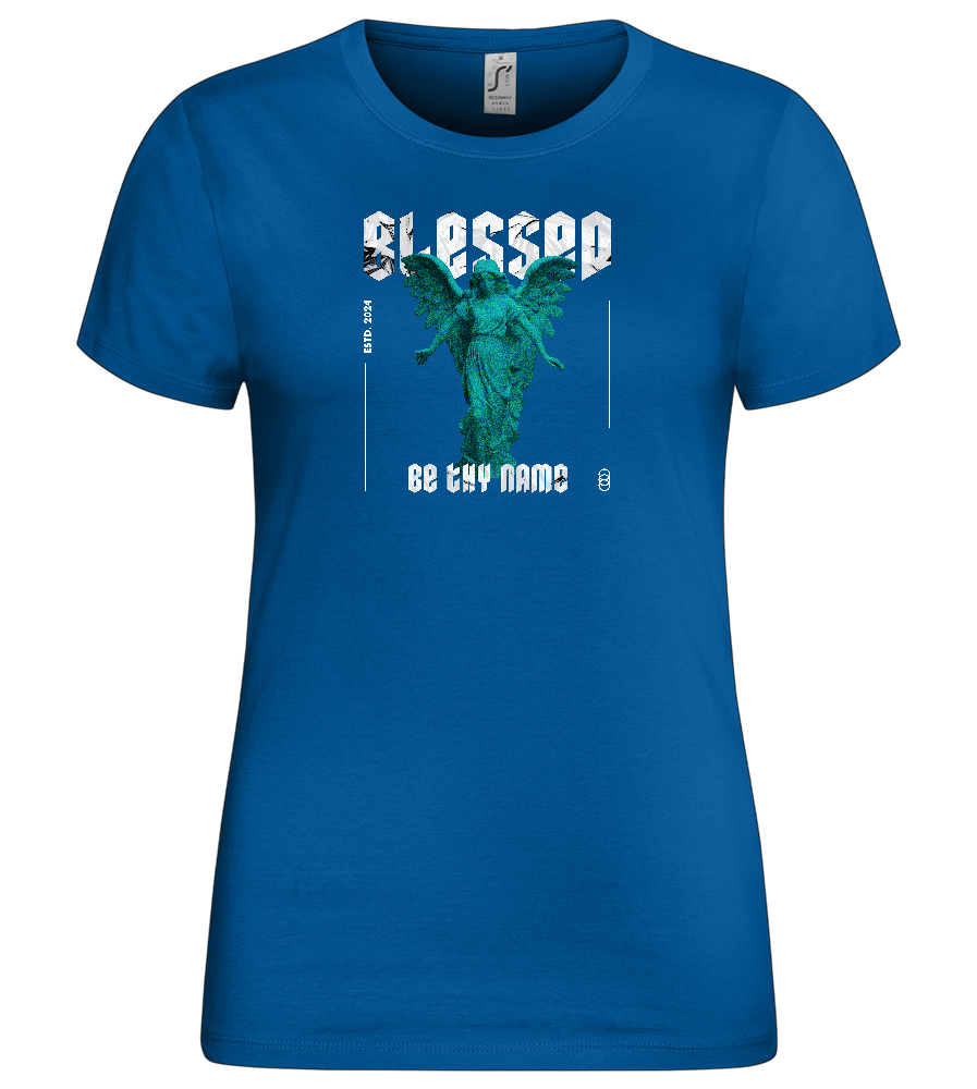 Blessed Angel Design - Premium women's t-shirt_ROYAL_front