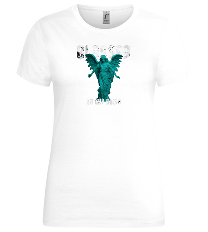 Blessed Angel Design - Premium women's t-shirt_WHITE_front