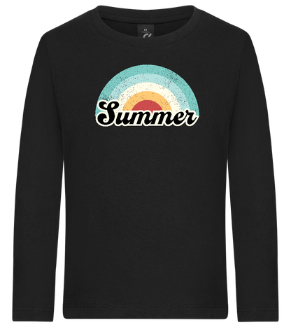 Summer Rainbow Design - Premium kids long sleeve t-shirt_DEEP BLACK_front