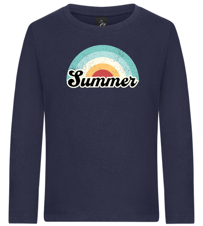 Summer Rainbow Design - Premium kids long sleeve t-shirt_FRENCH NAVY_front