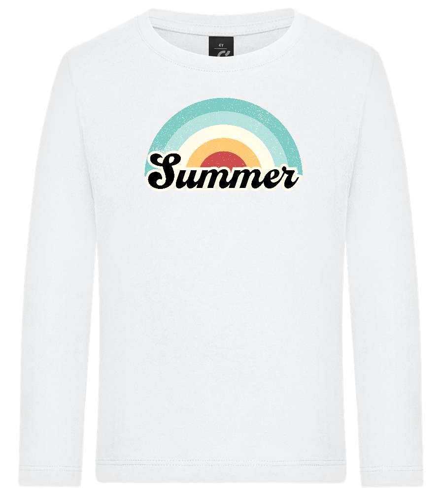 Summer Rainbow Design - Premium kids long sleeve t-shirt_WHITE_front