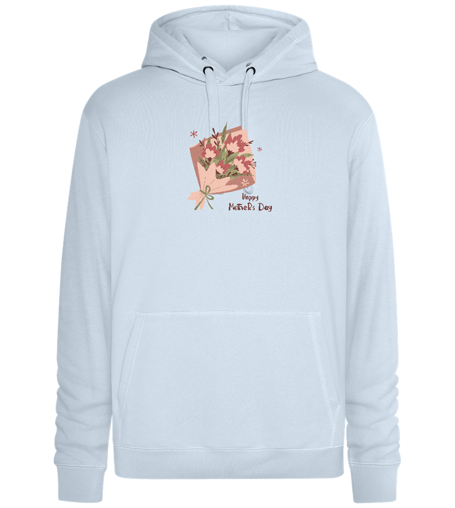 Happy Mother's Day Flower Bouquet Design - Premium unisex hoodie_CREAMY BLUE_front