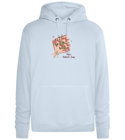 Happy Mother's Day Flower Bouquet Design - Premium unisex hoodie_CREAMY BLUE_front