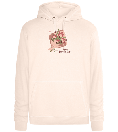 Happy Mother's Day Flower Bouquet Design - Premium unisex hoodie_LIGHT PEACH ROSE_front