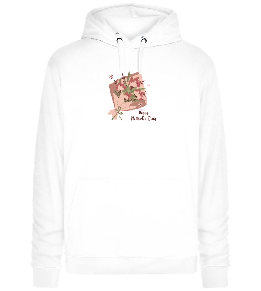 Happy Mother's Day Flower Bouquet Design - Premium unisex hoodie_WHITE_front