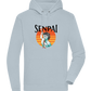 Senpai Sunset Design - Premium unisex hoodie_CREAMY BLUE_front