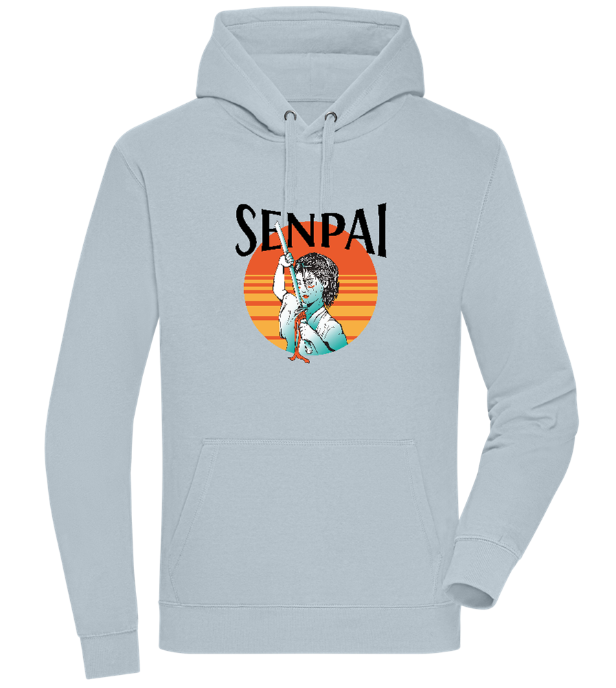 Senpai Sunset Design - Premium unisex hoodie_CREAMY BLUE_front