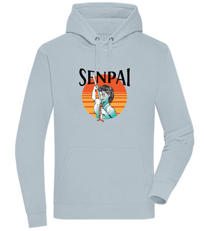 Senpai Sunset Design - Premium unisex hoodie_CREAMY BLUE_front