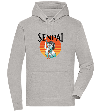 Senpai Sunset Design - Premium unisex hoodie_ORION GREY II_front