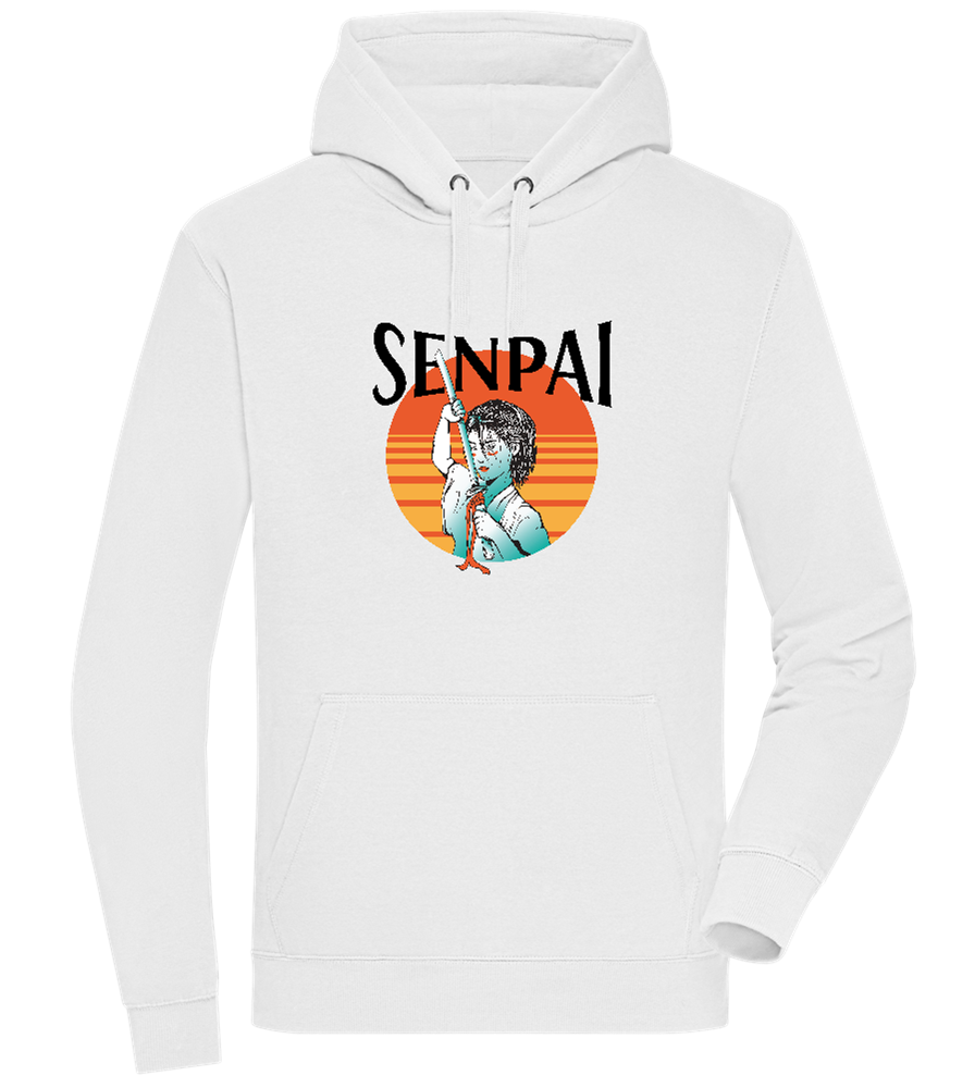 Senpai Sunset Design - Premium unisex hoodie_WHITE_front