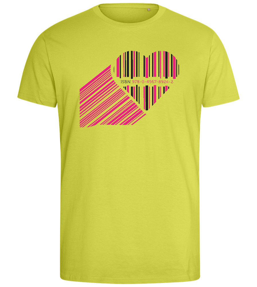 Heart Barcode Design - Comfort men's fitted t-shirt_GREEN APPLE_front