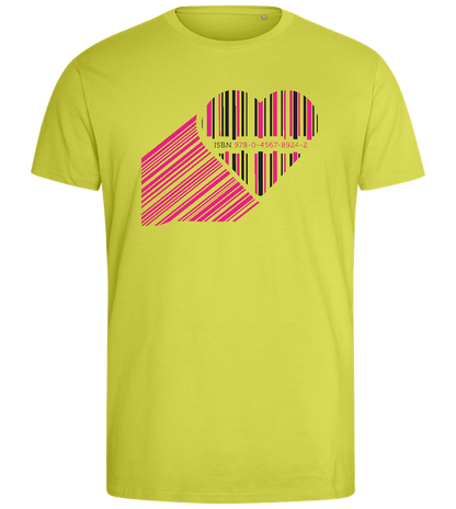 Heart Barcode Design - Comfort men's fitted t-shirt_GREEN APPLE_front