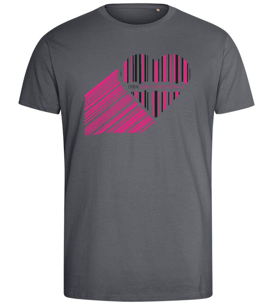 Heart Barcode Design - Comfort men's fitted t-shirt_MOUSE GREY_front