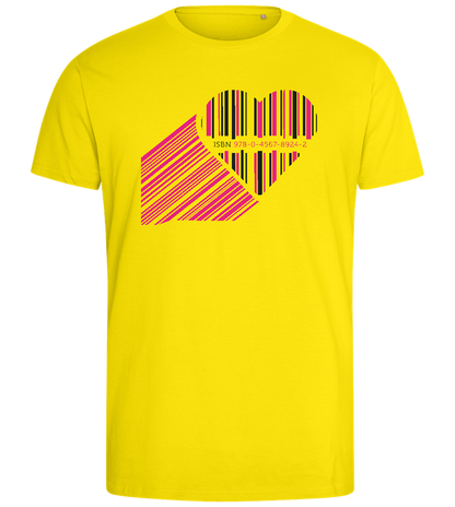 Heart Barcode Design - Comfort men's fitted t-shirt_YELLOW_front