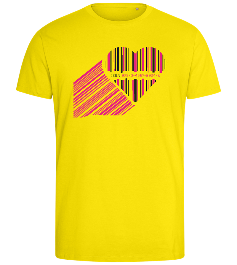 Heart Barcode Design - Comfort men's fitted t-shirt_YELLOW_front