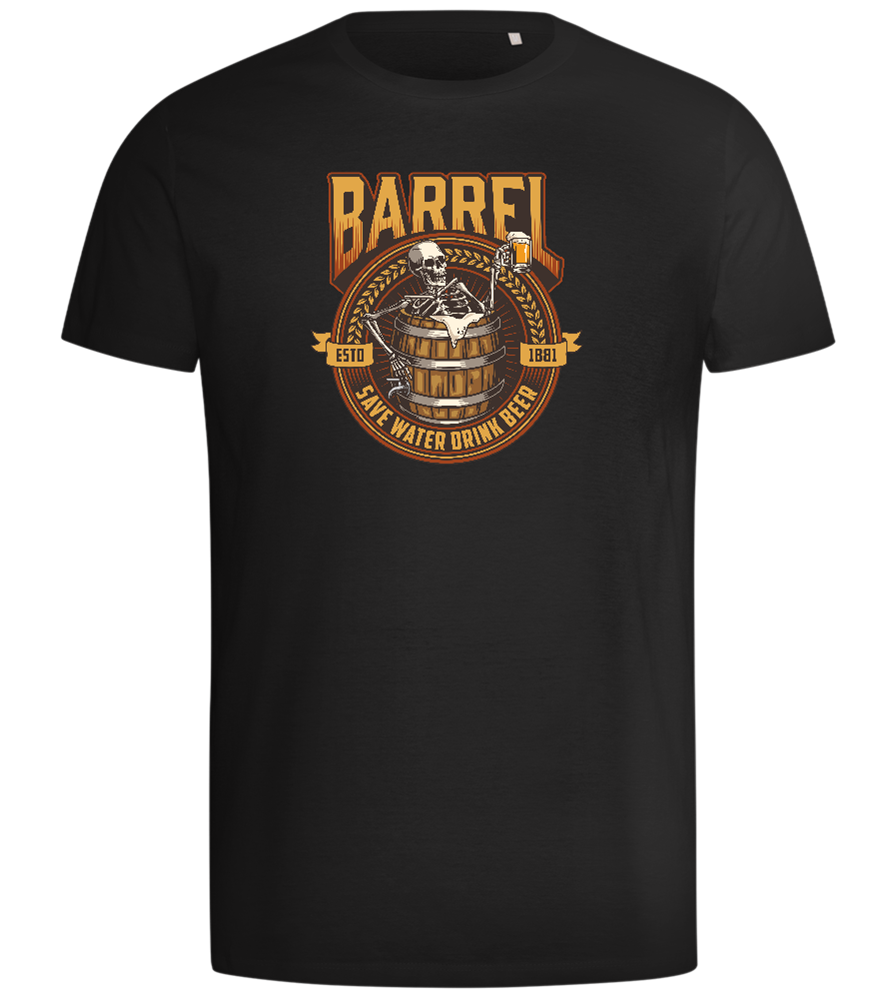 Save Water Barrel Beer Design - Comfort men's t-shirt_DEEP BLACK_front