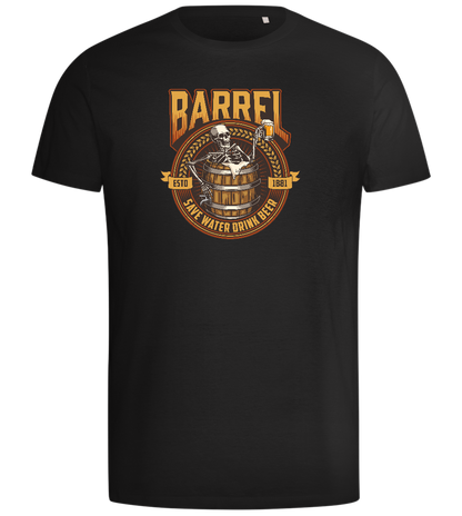 Save Water Barrel Beer Design - Comfort men's t-shirt_DEEP BLACK_front