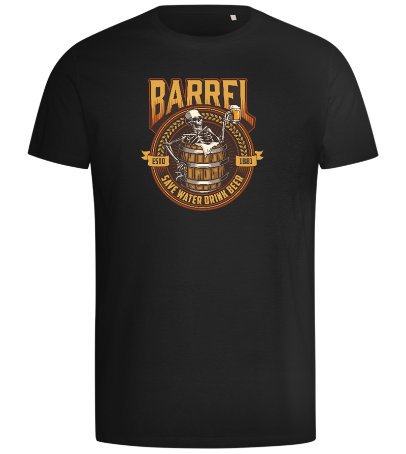 Save Water Barrel Beer Design - Comfort men's t-shirt_DEEP BLACK_front