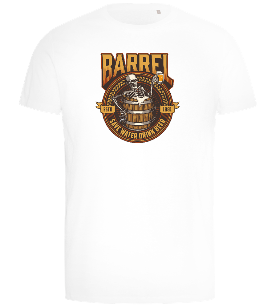 Save Water Barrel Beer Design - Comfort men's t-shirt_WHITE_front