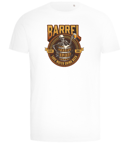 Save Water Barrel Beer Design - Comfort men's t-shirt_WHITE_front