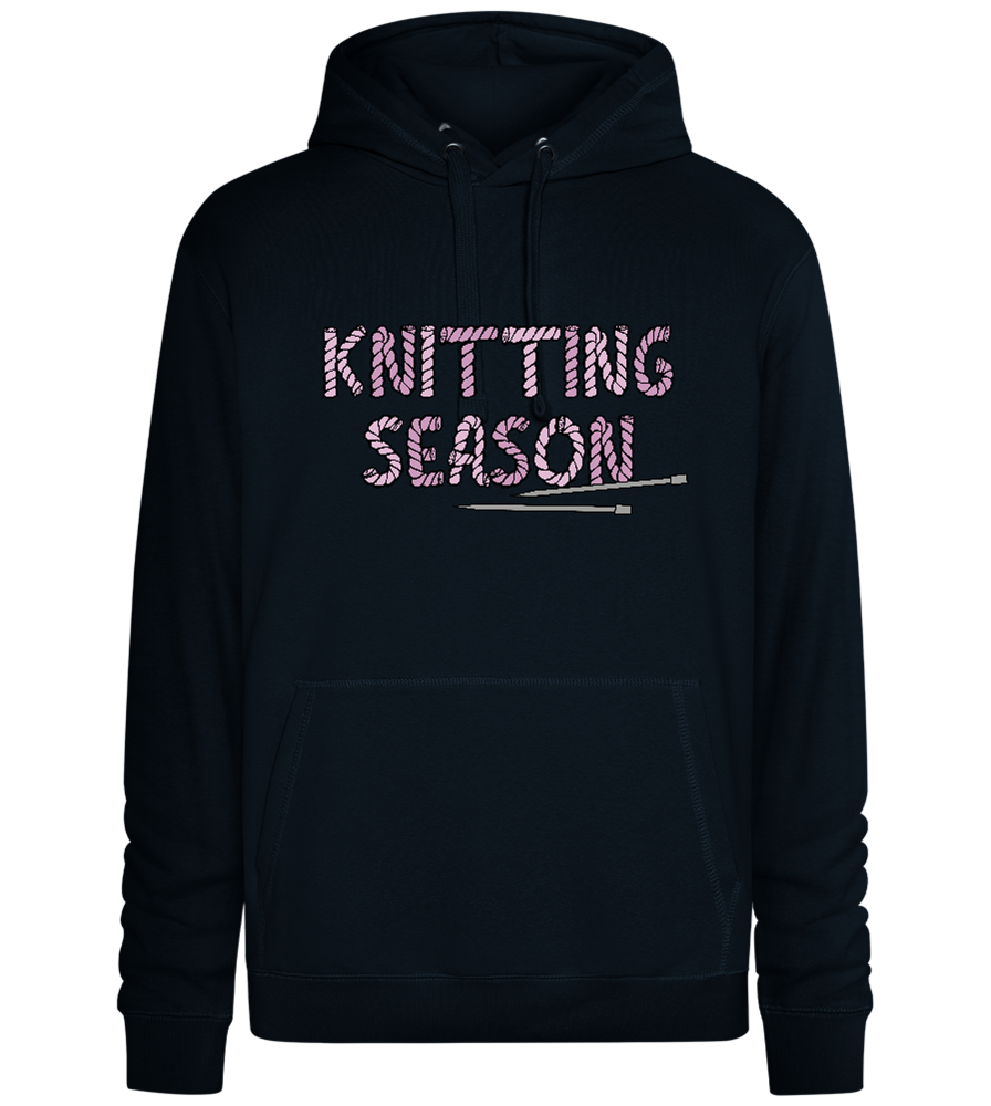 Knitting Season Design - Premium unisex hoodie_BLACK_front