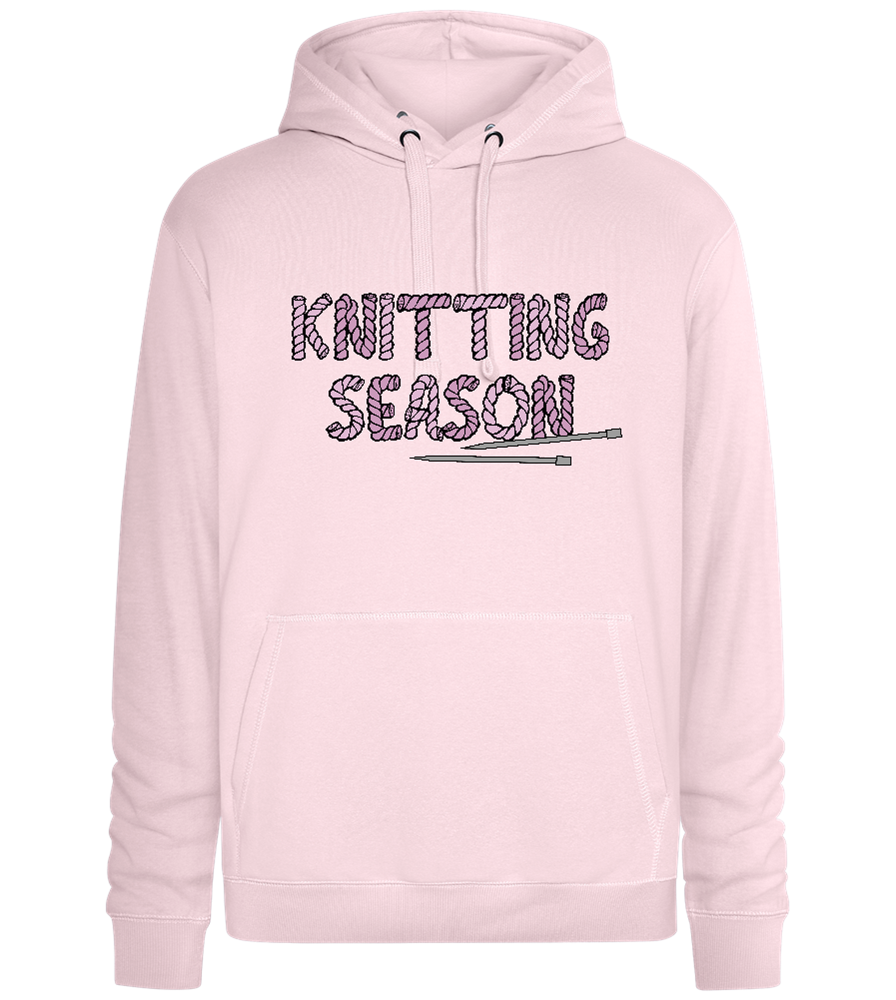 Knitting Season Design - Premium unisex hoodie_LIGHT PEACH ROSE_front