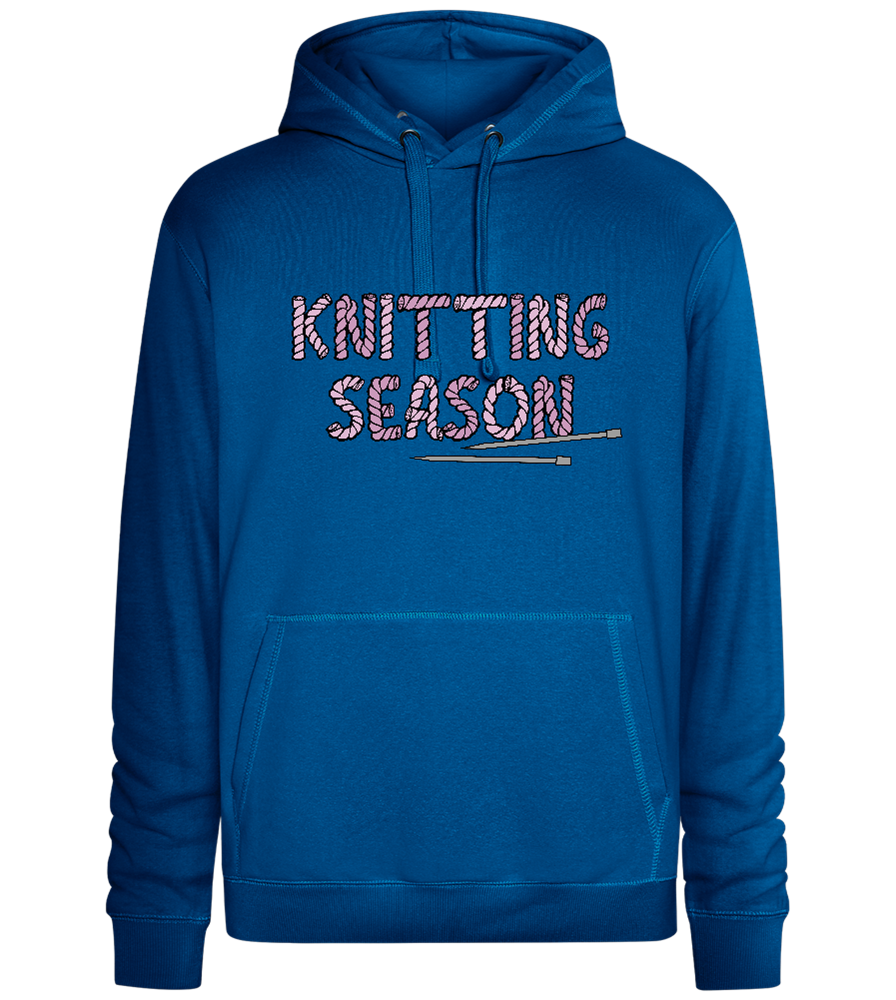 Knitting Season Design - Premium unisex hoodie_ROYAL_front