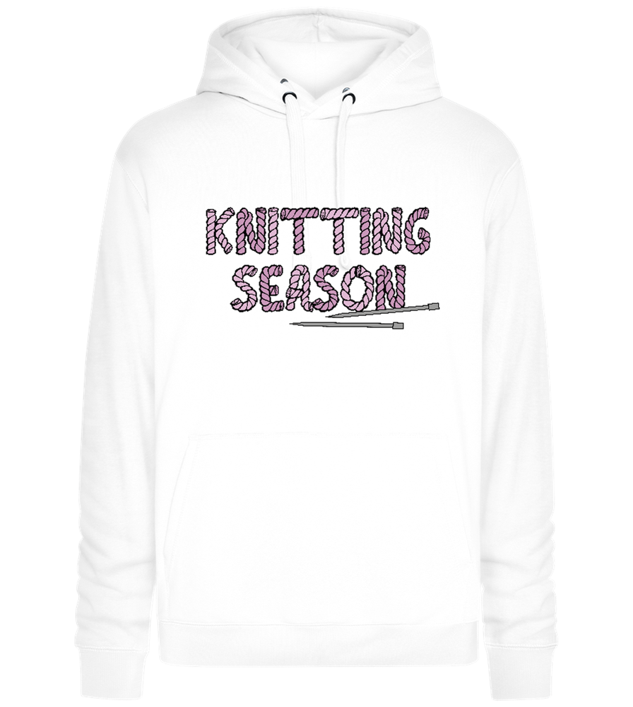 Knitting Season Design - Premium unisex hoodie_WHITE_front