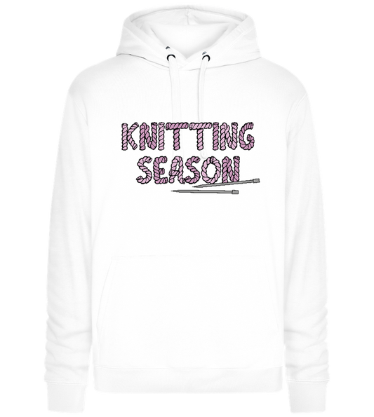 Knitting Season Design - Premium unisex hoodie_WHITE_front