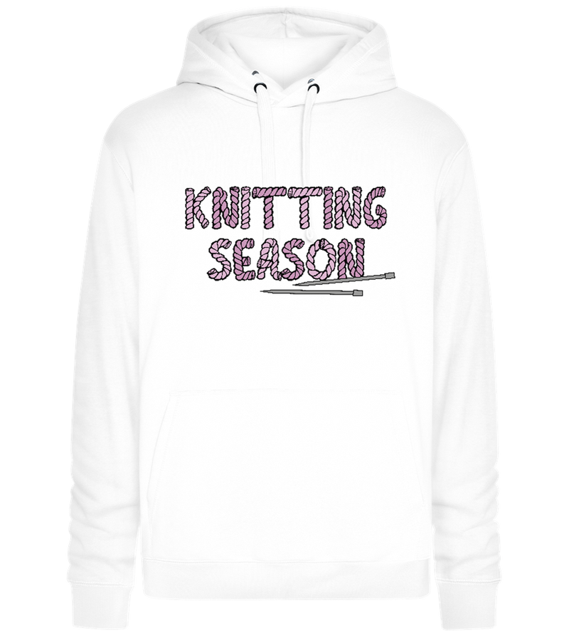 Knitting Season Design - Premium unisex hoodie_WHITE_front