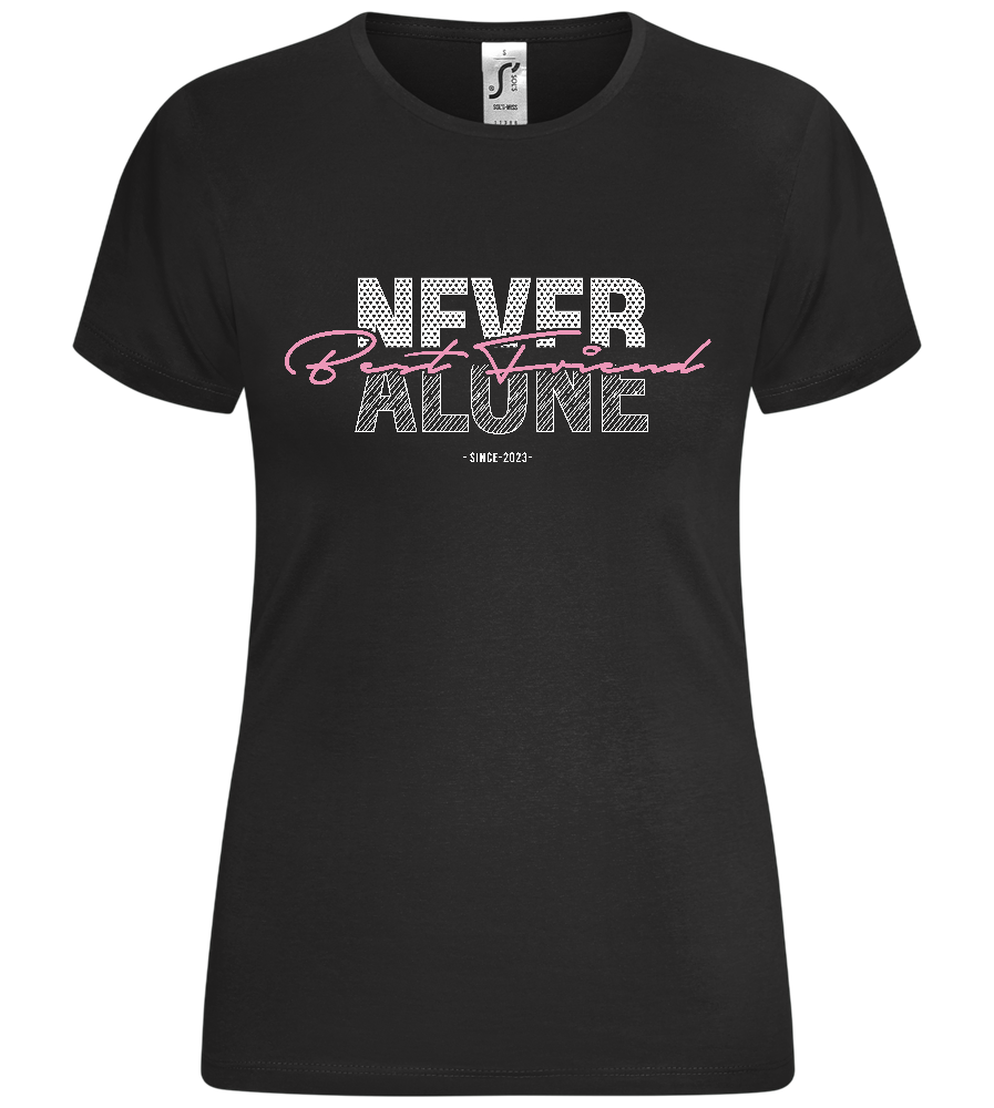 Never Alone BF Design - Comfort women's t-shirt_DEEP BLACK_front