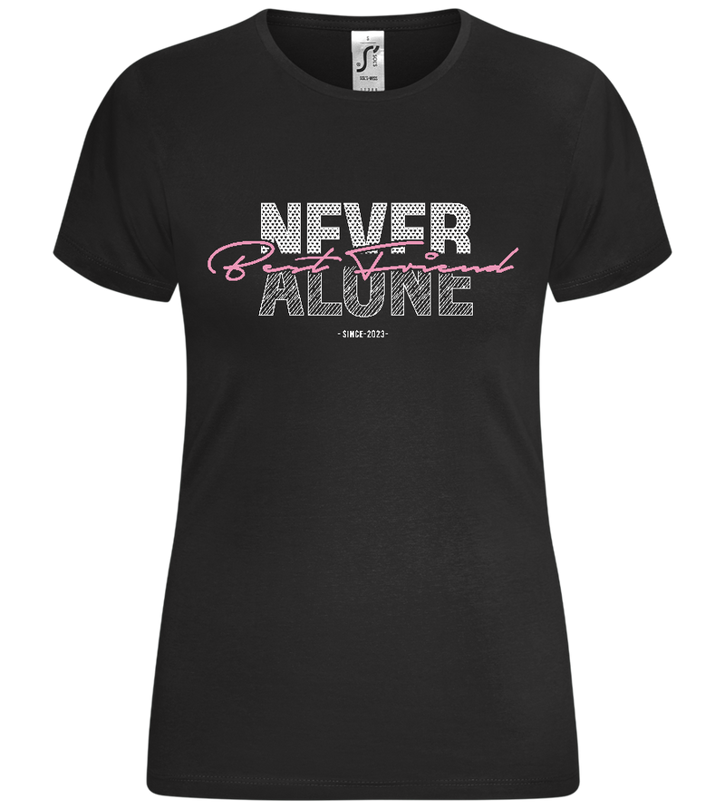 Never Alone BF Design - Comfort women's t-shirt_DEEP BLACK_front